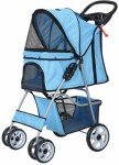 confidence-deluxe-folding-four-wheel-pet-stroller-for-cats-and-dogs