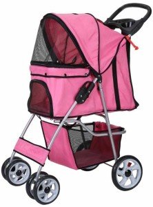 confidence-deluxe-folding-four-wheel-pet-stroller-pink