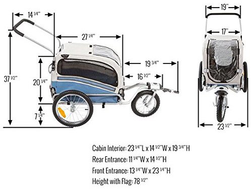 rage-powersports-pet-bike-trailer-stroller-dimensions